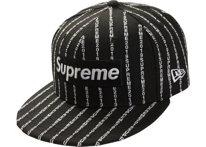 Supreme Text Stripe New Era Baseball Cap
