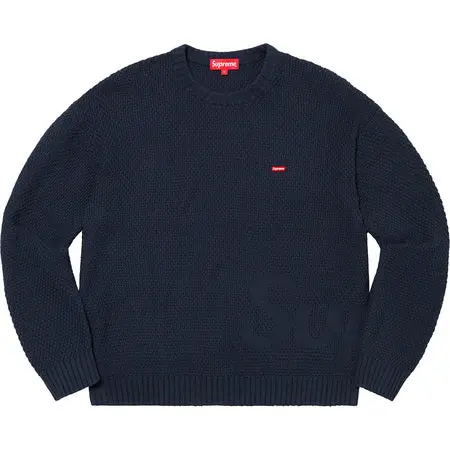 Supreme Textured Small Box Navy Sweater