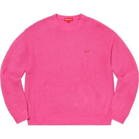 Supreme Textured Small Box Pink Sweater