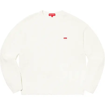 Supreme Textured Small Box White Sweater