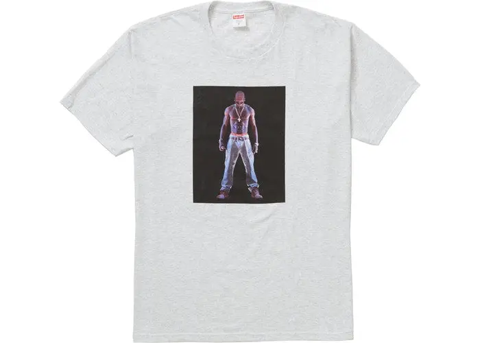 Supreme Tupac Holographic T-Shirt in Grey