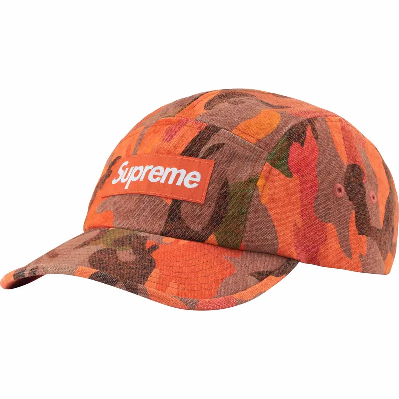 Supreme Washed Canvas Camp Cap in Orange