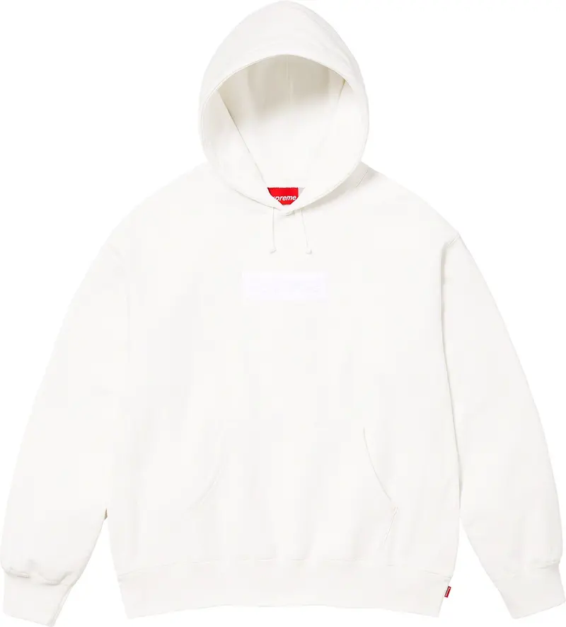Supreme White Box Logo Hoodie FW23