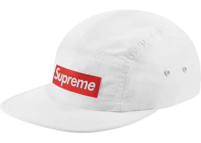 Supreme White Camp Cap with Raised Logo Patch
