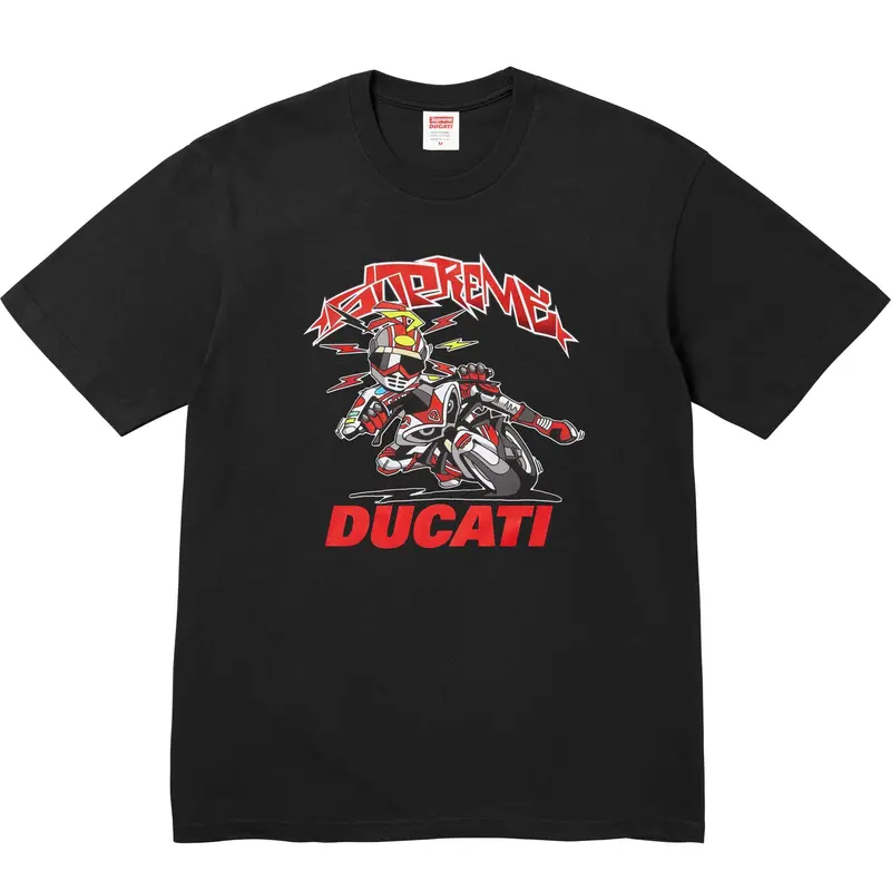 Supreme x Ducati Motorcycle Graphic Tee in Black