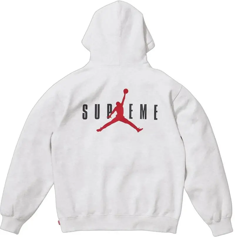 Supreme x Jordan Hooded Sweatshirt in Ash Grey