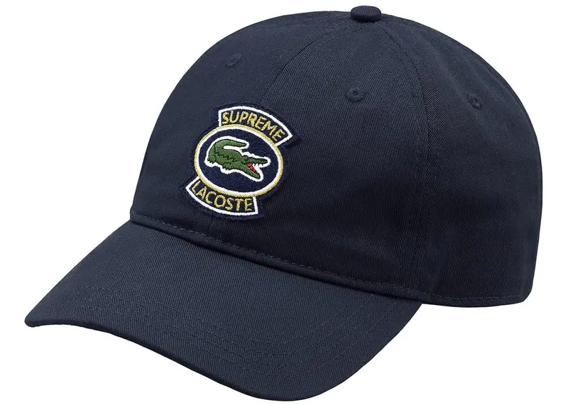 Supreme x Lacoste Twill 6-Panel Snapback – Navy Blue