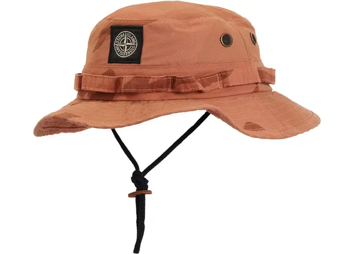 Supreme x Stone Island Camo Boonie Hat in Orange