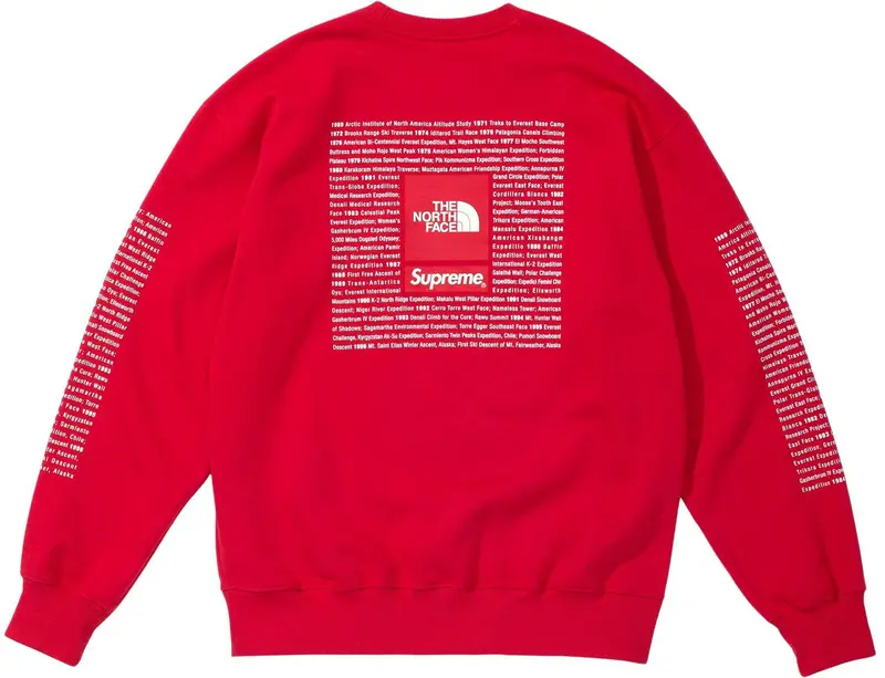 Supreme x The North Face Crewneck Sweatshirt in Red
