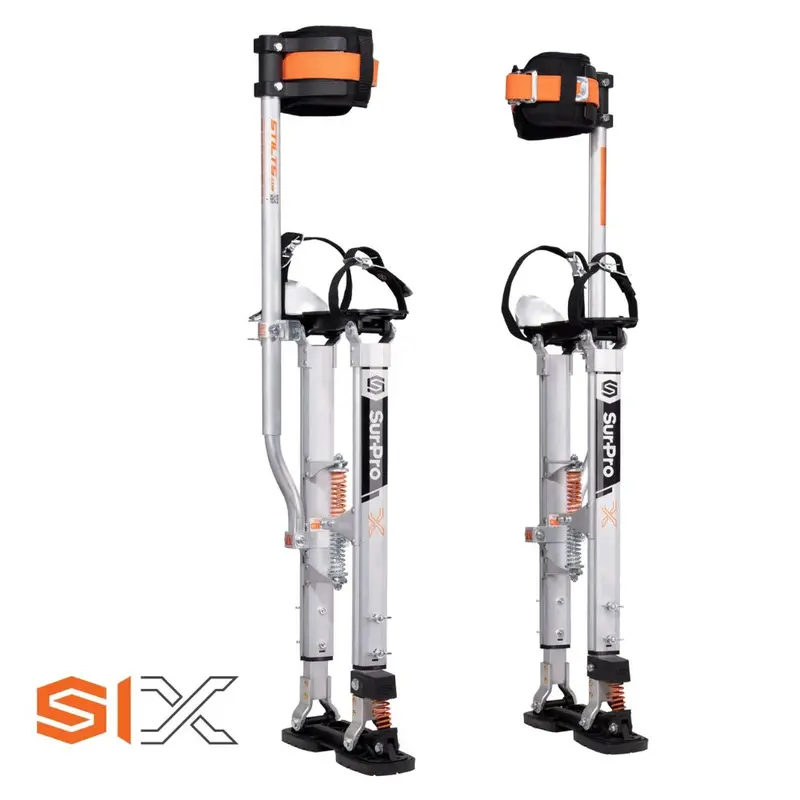 SurPro S1X Single-Sided Aluminum Drywall Stilts for One-Handed Use