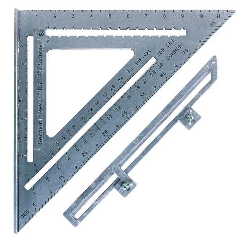 Swanson Heavy-Duty Aluminum Speed Square with Integrated Layout Bar – 12″ (S0107)