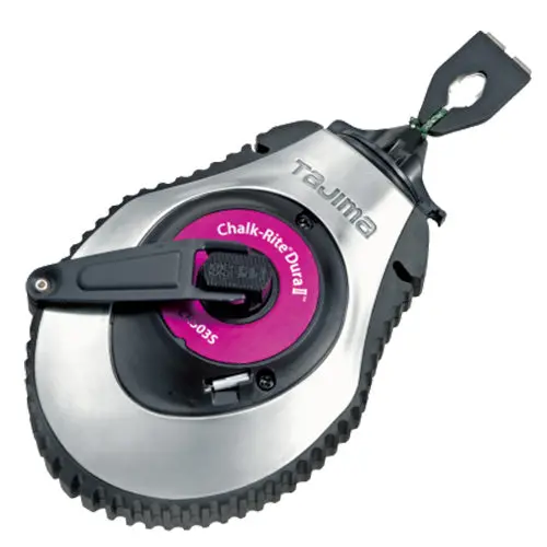 Tajima Chalk-Rite Dura II Precision Snap Line Reel – 100-Foot Heavy-Duty Chalk Line