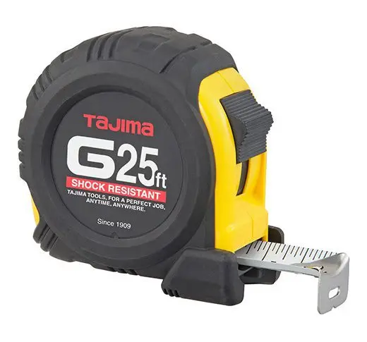 Tajima G-Series 25-Foot Tape Measure with Dual-Sided Markings
