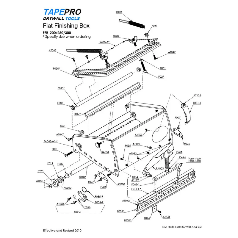 TapePro Flat Finishing Box Repair Parts – Individual Component Kit