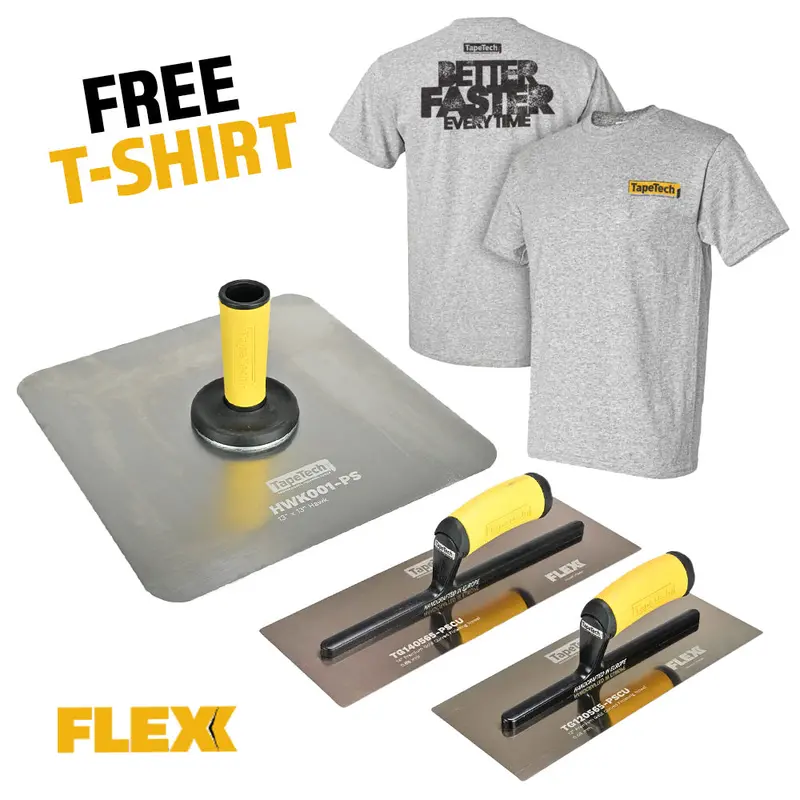 TapeTech Curved Flex Trowel and Hawk Combo Set