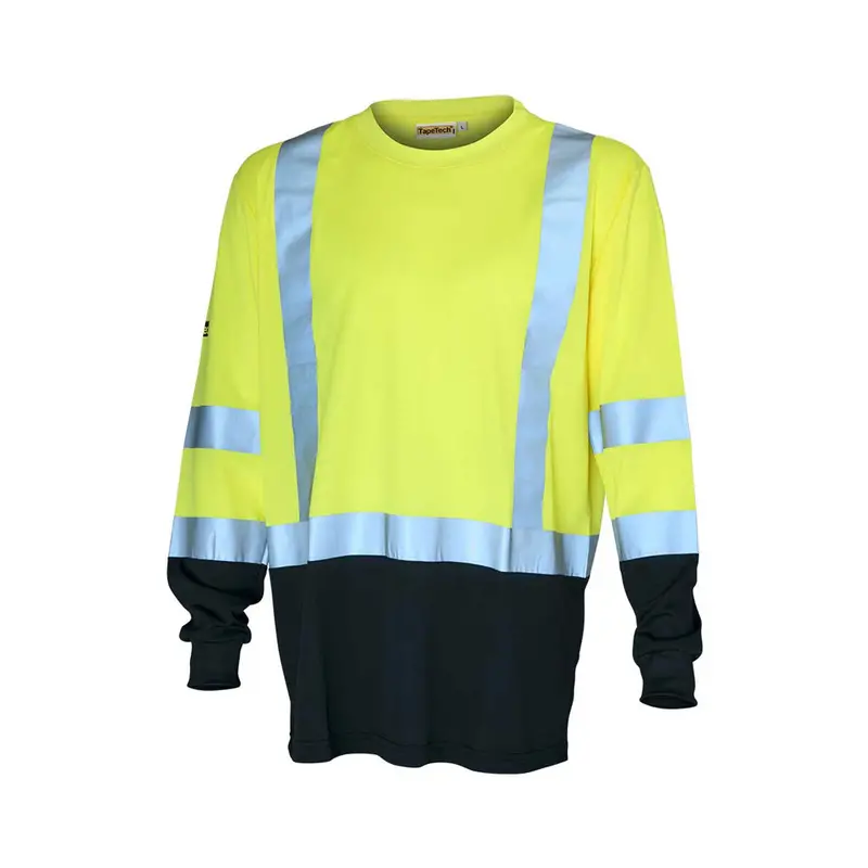 TapeTech Hi-Visibility Long-Sleeve Safety Shirt with Black Hem
