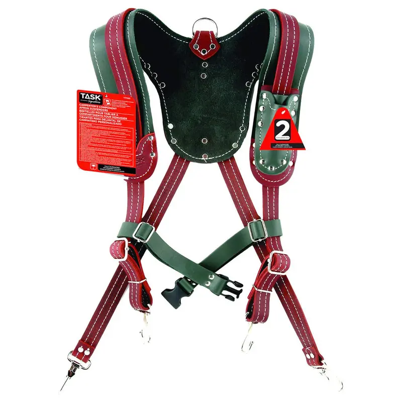 TASK Green and Burgundy Work Suspender Harness