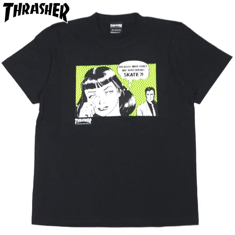 Thrasher Japan Boyfriend-Style T-Shirt in Olive Green