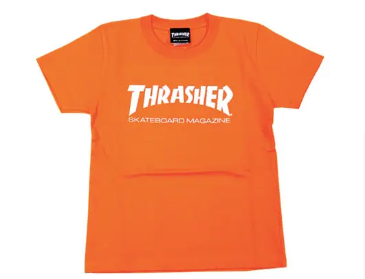 Thrasher Kids Mag Logo Short Sleeve T-Shirt – Orange/White