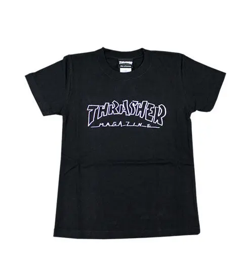 Thrasher Kids Mag Outline Graphic Tee – Black