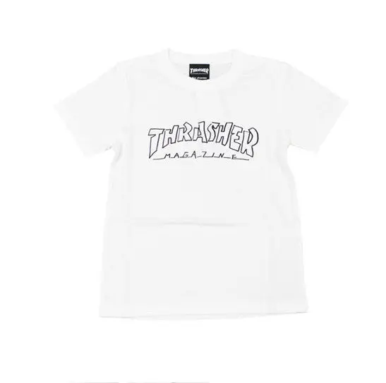 Thrasher Kids Mag Outline Short Sleeve Tee – White
