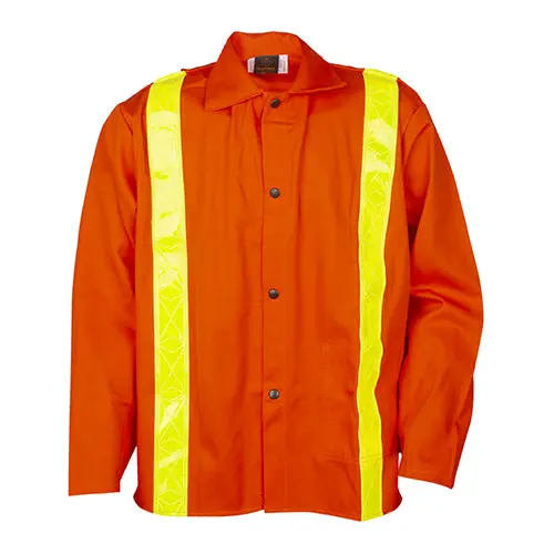 Tillman 9 oz Hi-Visibility Orange FR Jacket with Reflective Stripes – 30-Inch Length (6230DRT)