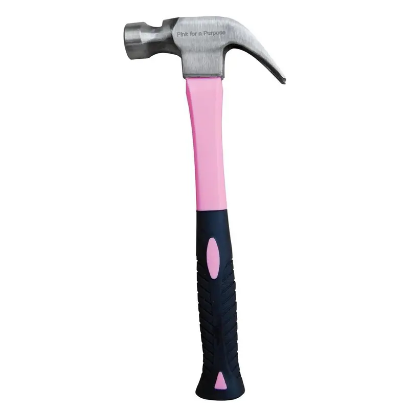 Tomboy Tools 13 oz Pink Magnetic Claw Hammer – Ergonomic Design