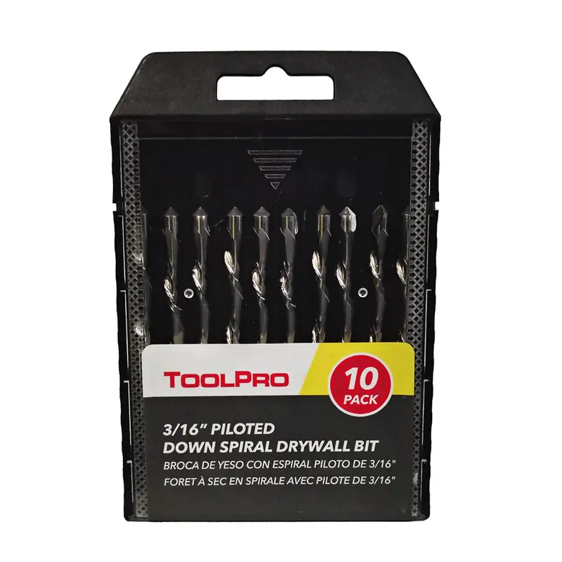 ToolPro 10-Pack Piloted Down Spiral Cutout Bit – 3/16 Inch