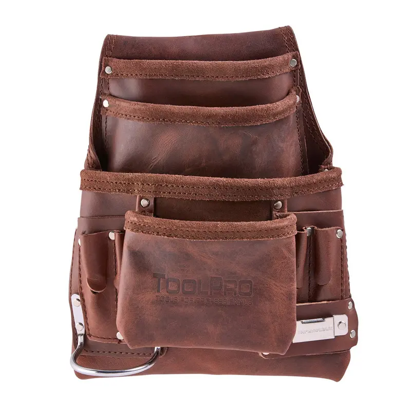 ToolPro 10-Pocket Oil-Tanned Nail Pouch