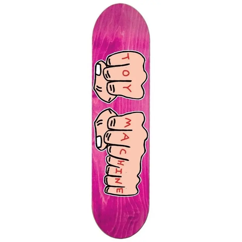 Toy Machine Fists Graphic Skateboard Deck in Blush Pink