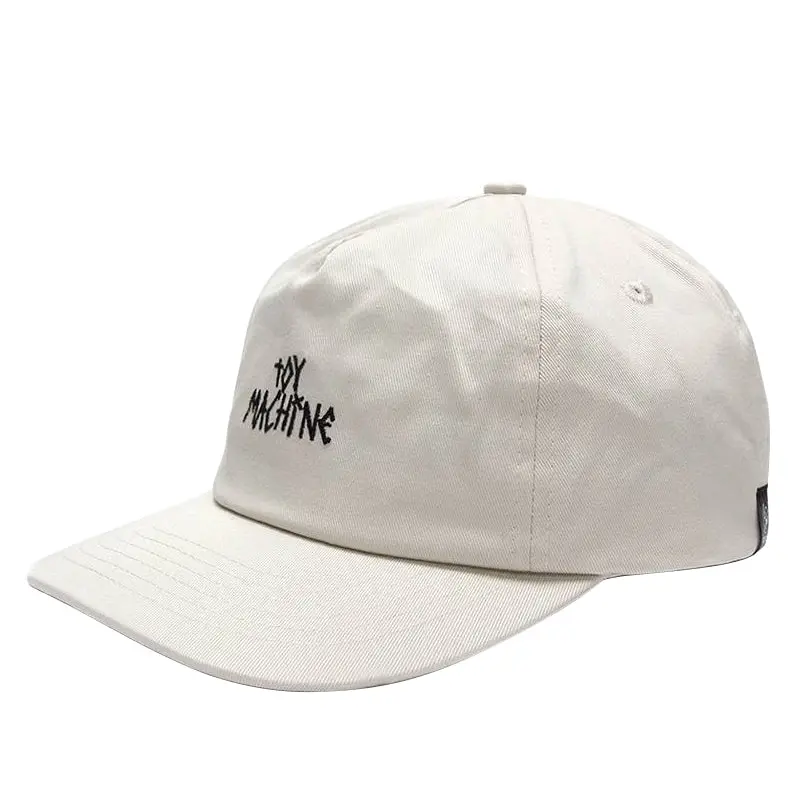 Toy Machine Tape-Style Snapback Cap in Milk White