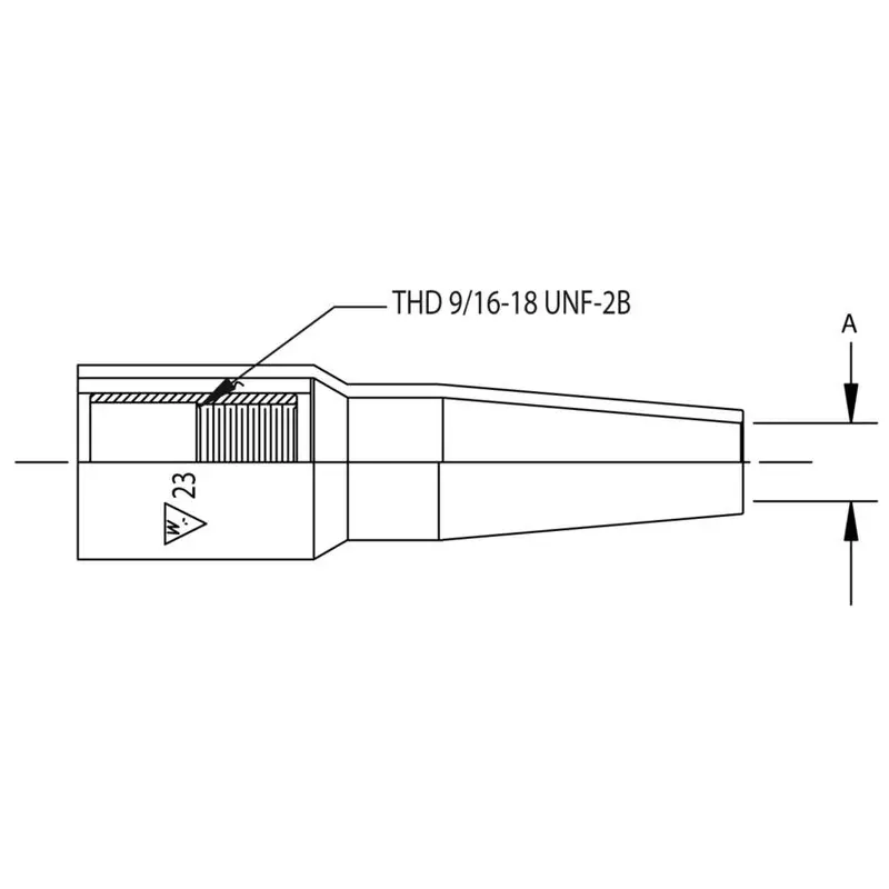 Tweco WeldSkill WS23T-37 Tapered Nozzle (3/8″) for 23 Series – Tip Recess Design, 2-Pack (1230-1035)