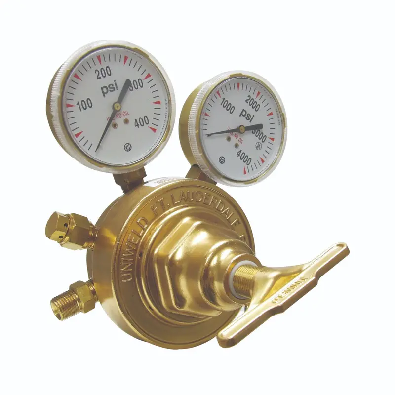 Uniweld Heavy-Duty Single-Stage Oxygen Regulator – 125 PSI Output, CGA540, Model RV8010