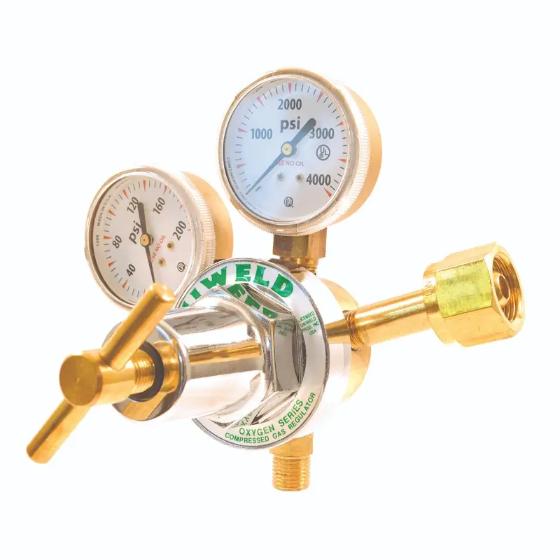Uniweld RUH8210 High-Pressure Oxygen Regulator (125 PSI) with CGA540 Fitting