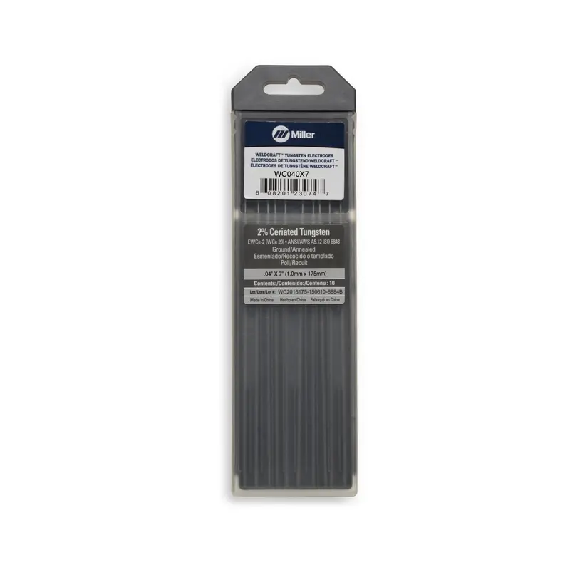 Weldcraft EWCe-2 2% Ceriated Tungsten Electrodes – Standard Pack