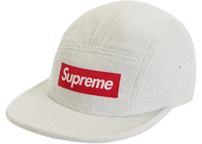 White Glitter Terry Camp Cap