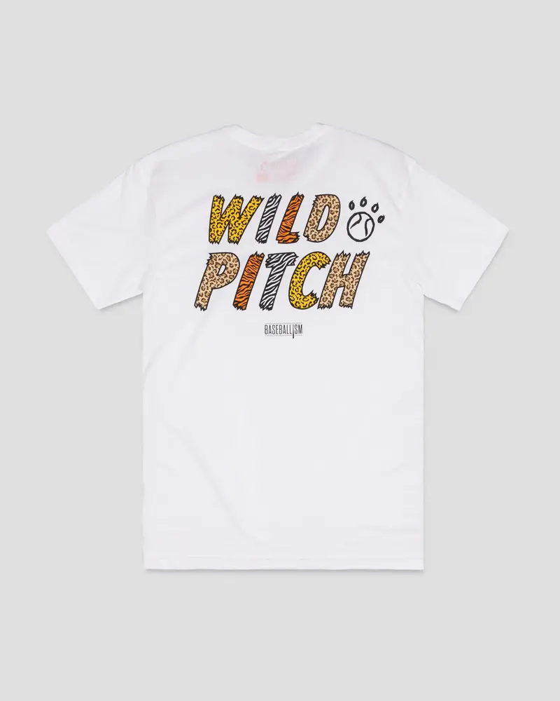 Wild Pitch – Crisp White Baseball T-Shirt