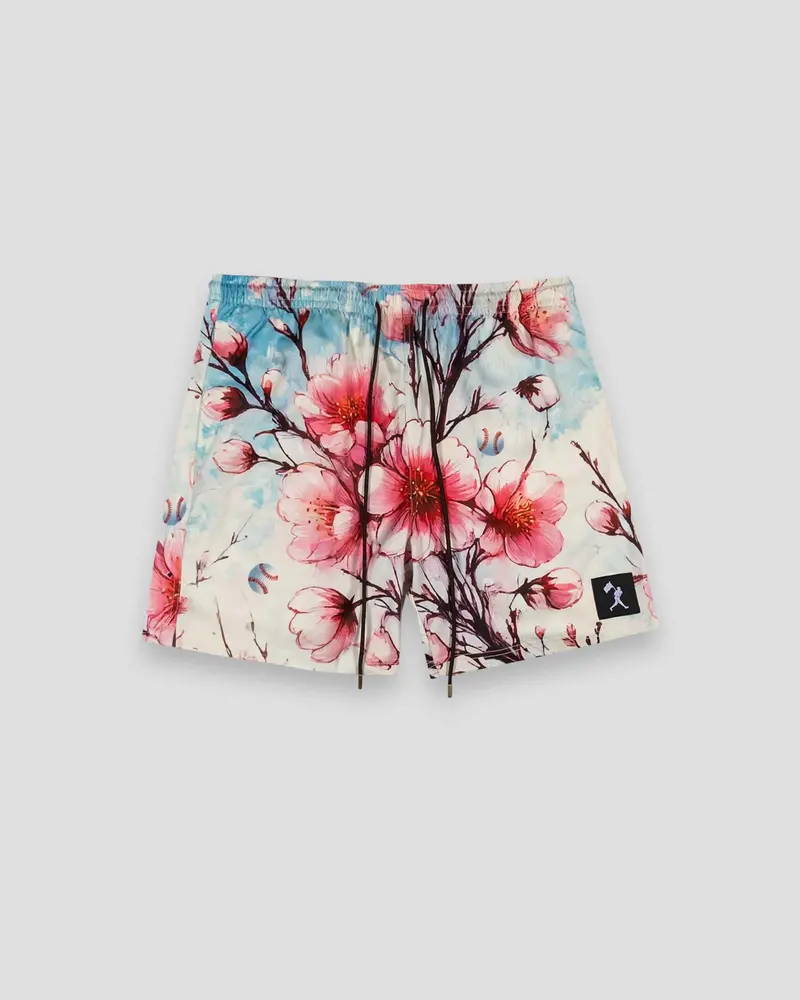Youth Cherry Blossom Baseball Lux Satin Diamond Shorts