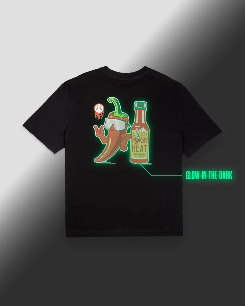 Youth Glow-in-the-Dark High Heat Hot Sauce T-Shirt – Black