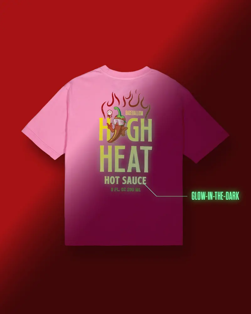 Youth Glow-in-the-Dark High Heat Hot Sauce T-Shirt – Pink