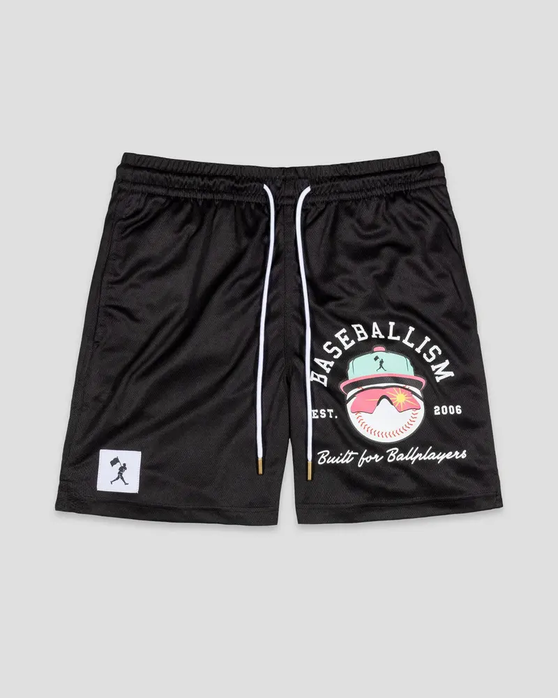 Yuvi Branded Black Diamond Air Mesh Shorts
