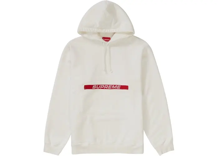 Zip Pouch Casual Hoodie in White